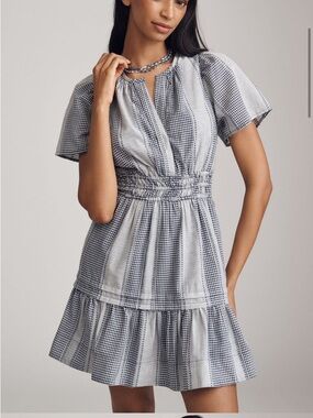 Anthropologie Somerset Gingham Mini Dress